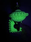 Vintage  Uranium Vaseline Custard Milk Glass Sconce Wall Lamp GLOWS!