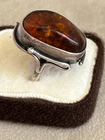 Vintage Large Fully Polish Gdansk Hallmarked Sterling Silver 925 Baltic Ring