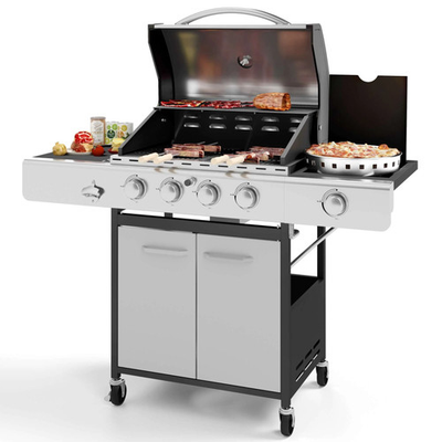 #ad Summit Living 4 Burner Propane Gas Grill with Side Burner Stainless Steel 42000 $187.20