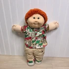 Vintage Cabbage Patch Kids Boy Doll Orange Yarn Hair Safari Jungle Outfit Shoes