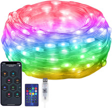 RGB Smart IC String Lights Indoor 16FT/5M APP  Remote Control , 50 Leds Multic