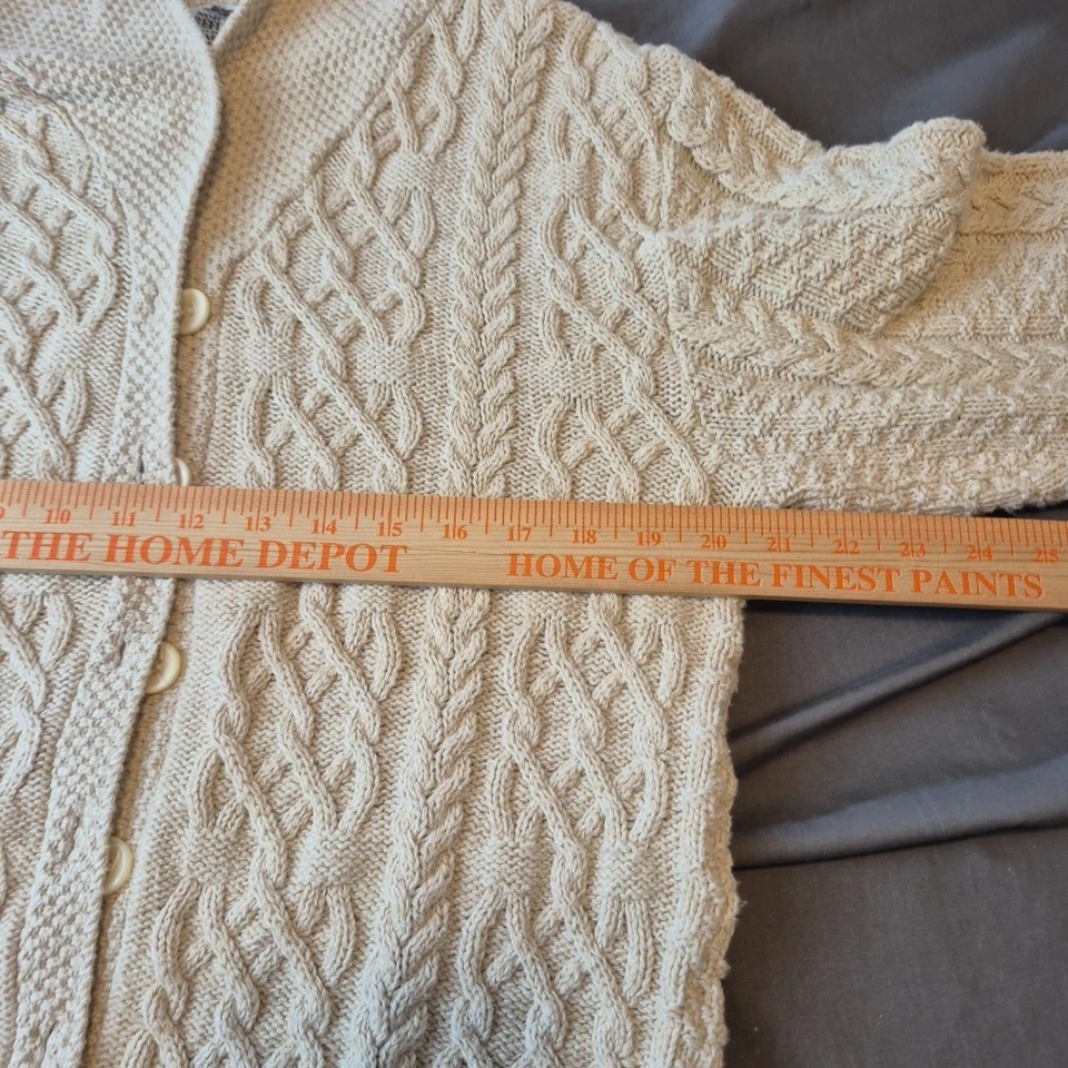 Vintage Northern Reflections Knit Sweater Women Plus S Button Up Cream Off White - Image 3 of 4