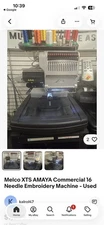 Melco 16 Needle Amaya XTS Embroidery Machine.