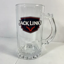 Jack Links Beer Mug Glass 6 Inch Tall DesignPac NEW Clear Beer Glass