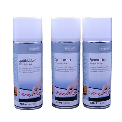 6 x 400 ml Sprühkleber KragoART Holzkleber, PU-Schaumkleber Sofortklebekraft 