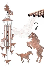 NEW! Metal Wind Chimes - 4 Tubes Hanging Bells, Outdoor Home Decor - Brass Color