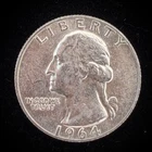 1964 Washington Quarter 90% Silver $0.25 FV Circulated Pre-1965 US Coin - 21-80