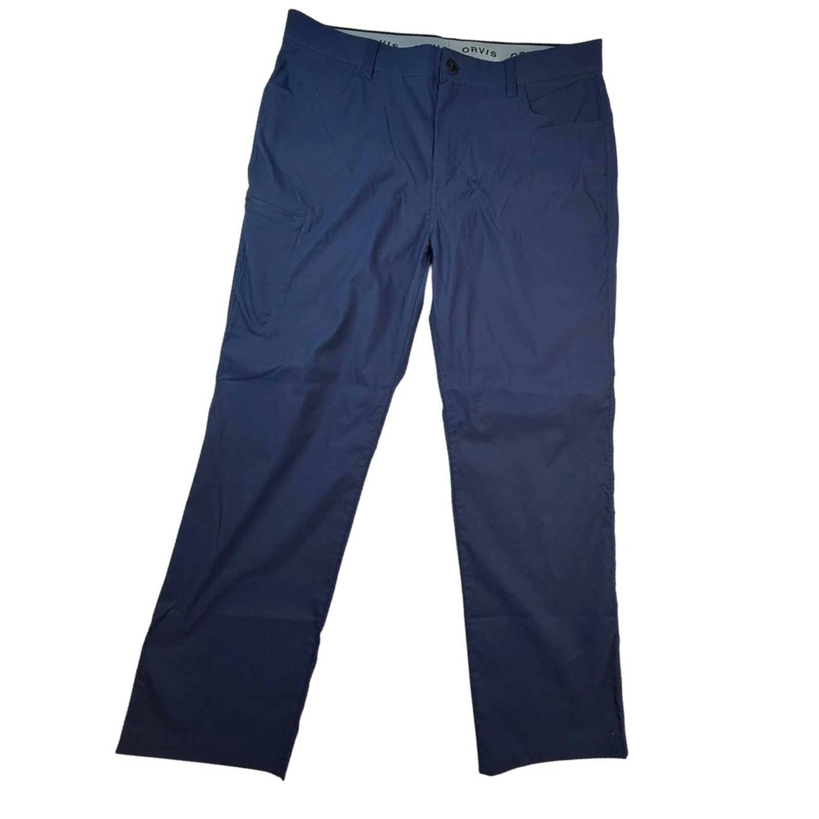 Orvis Mens Navy Blue Tech Performance Hiking Cargo Pants 40x32 Outdoor Utility