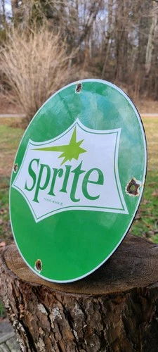 Sprite soda advertising retro vintage porcelain sign Coca Cola Co