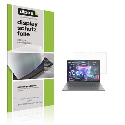 2x Schutzfolie matt für Lenovo Slim 7i Ultra Gen 11 14 Zoll Displayschutzfolie