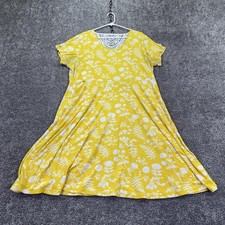 Bobbie Brooks Sundress Womens 1X Yellow Floral Swing Scoop Neck