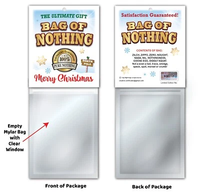 BAG OF NOTHING Gag Joke GIFT Stocking Stuffer White Elephant Party Christmas