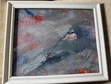 Vivian Fishbone "Swept Away #3" Acrylic Painting - Signed and Framed