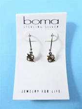 Boma Sterling Silver Earrings Small Dangles XOXO Hugs Kisses EDA 1934 Two-Tone
