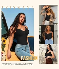 Black Slimming Bodysuit Shapewear Top XL - XXL Spaghetti Strap Irisnaya New