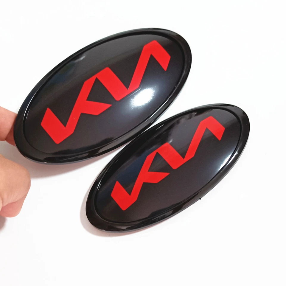 CONJUNTO emblema porta-malas traseiro capô dianteiro carro preto vermelho KN emblema para K5 FORTE OPTIMA RIO - Imagem 3 de 3