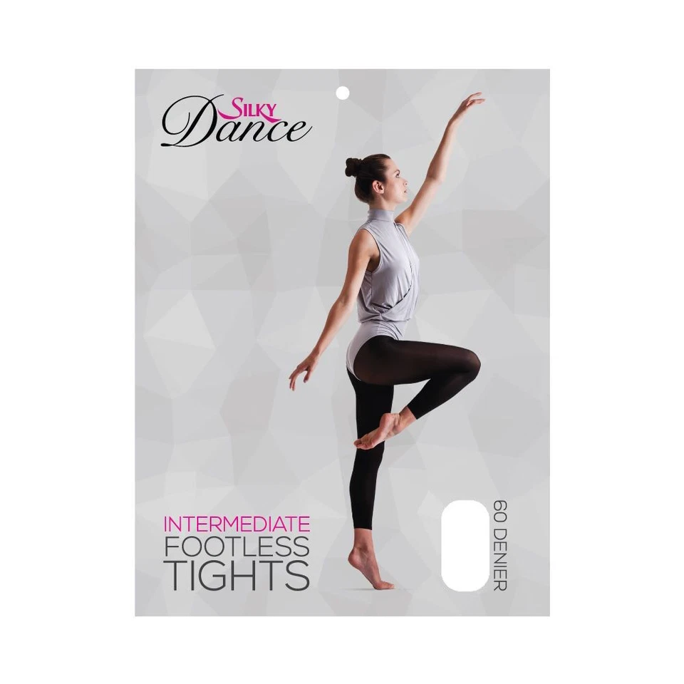 Silky Girls Intermediate Footless Dance Ballet Tights - 60 Denier - Ages 7-13