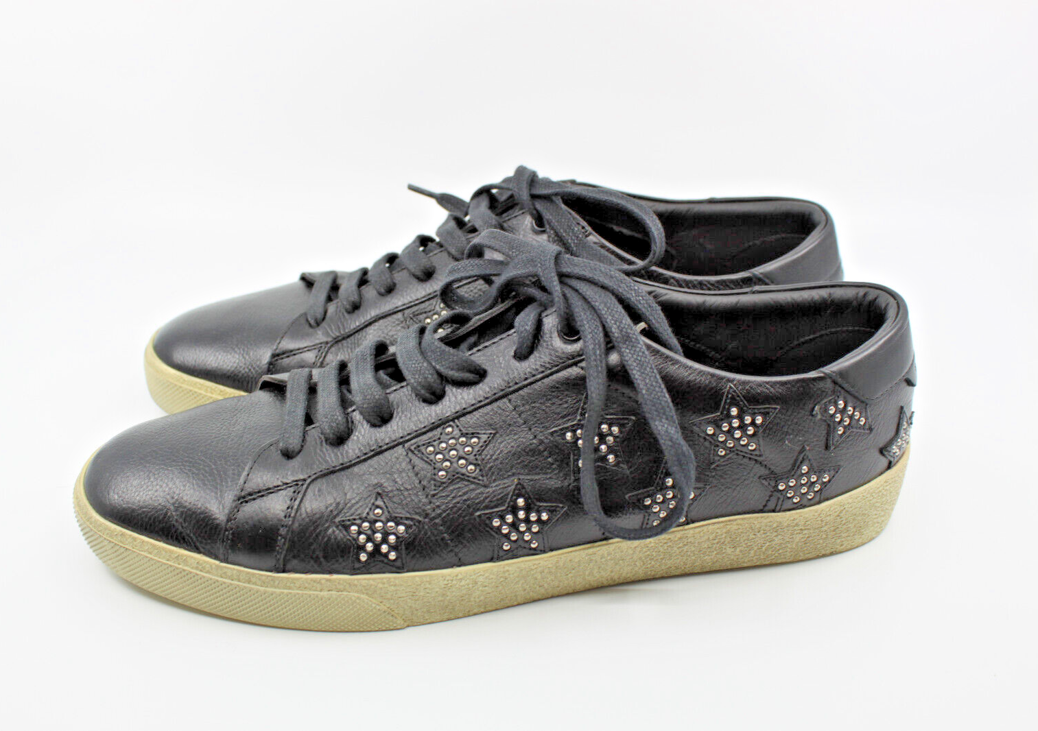 Scarpe classiche B30 originali Saint Laurent in pelle nera borchie Star Court 43 5 $850
