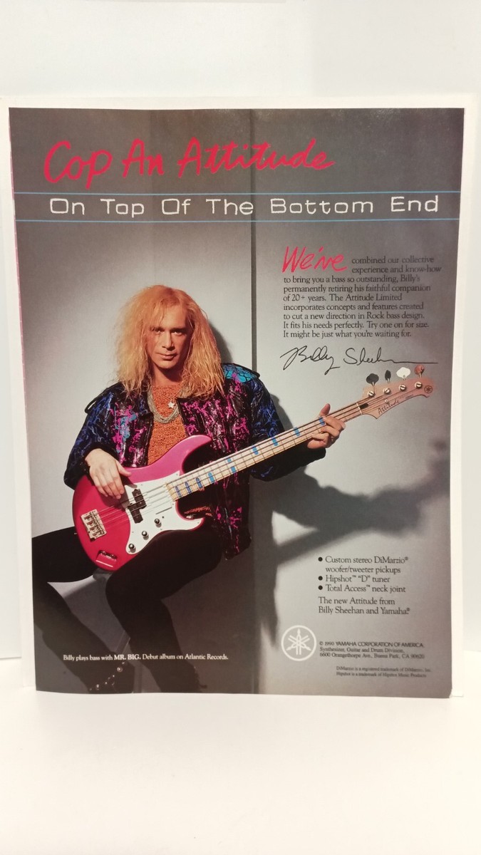 BILLY SHEEHAN - YAMAHA BASS GUITARS ATTITUDE LIMITED 11x8 - PRINT