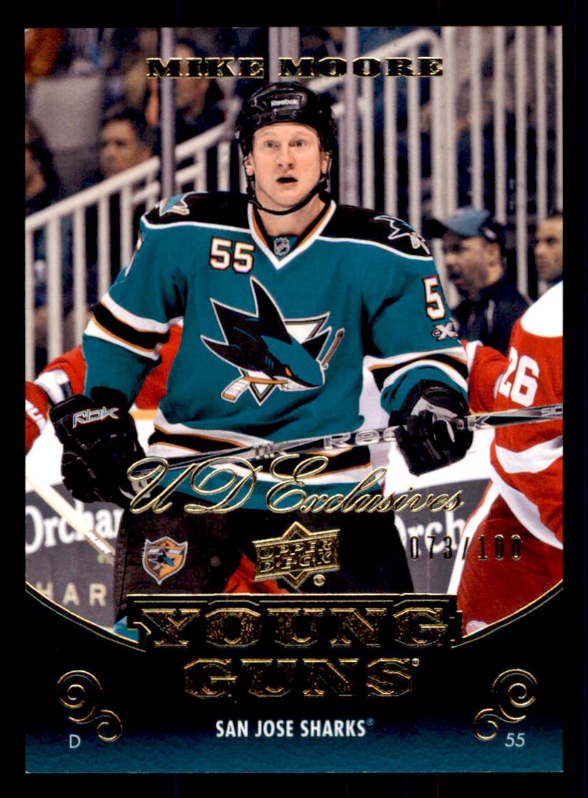 2010-11 Upper Deck UD Exclusives #490 Mike Moore San Jose Sharks 073/100,RC
