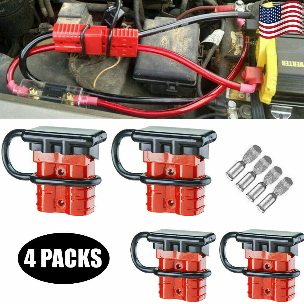 4x 12V Auto Car Battery Quick Connect Disconnect 6awg Plug Winch Connector 50A E - Foto 5