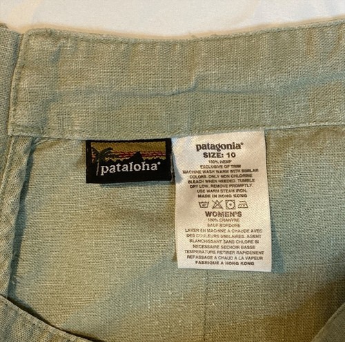Patagonia Patahola Hemp Button Fly Shorts Ladies Size 10 Sage Green Hi-Rise - Picture 3 of 4