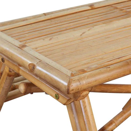 Picnic Table 115x115x81 Bamboo M8J8 - Picture 3 of 6