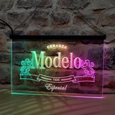 MODELO ESPECIAL CERVEZA LED Neon Light Sign Featuring Colorful Flowing Effect