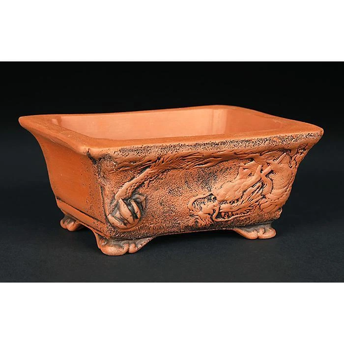 Bonsai Pot Kakuzan Tohen Dragon Rectangular Tokoname 12cm Kouji Watanabe Japan - Image 2 of 4