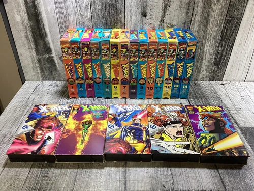 X-MEN VHS Lot Of 19 VHS Tapes Vintage Marvel Comic Series 1992 (SC)