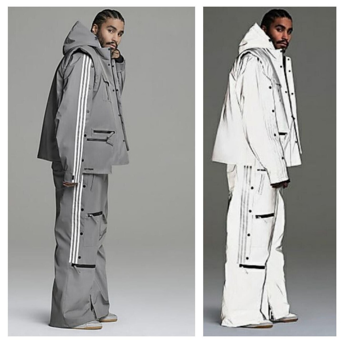 NWT Adidas Ivy Park SILVER Reflective Flight Suit Snow Outdoor