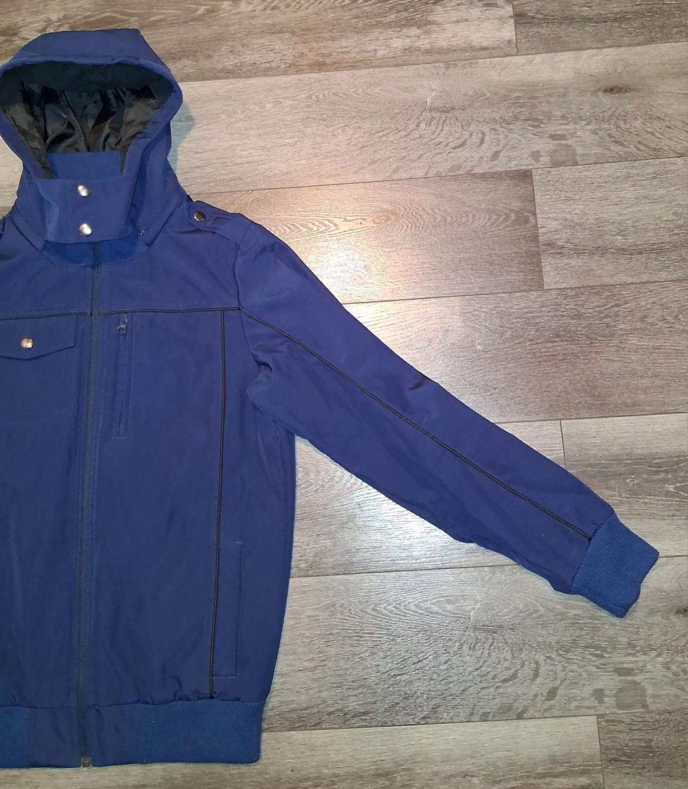 Baubax Travel Bomber Jacket Detachable Hood Utility Softshell Navy Mens Small image 5
