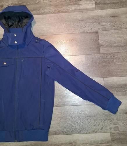 Baubax Travel Bomber Jacket Detachable Hood Utility Softshell Navy Mens Small image 5