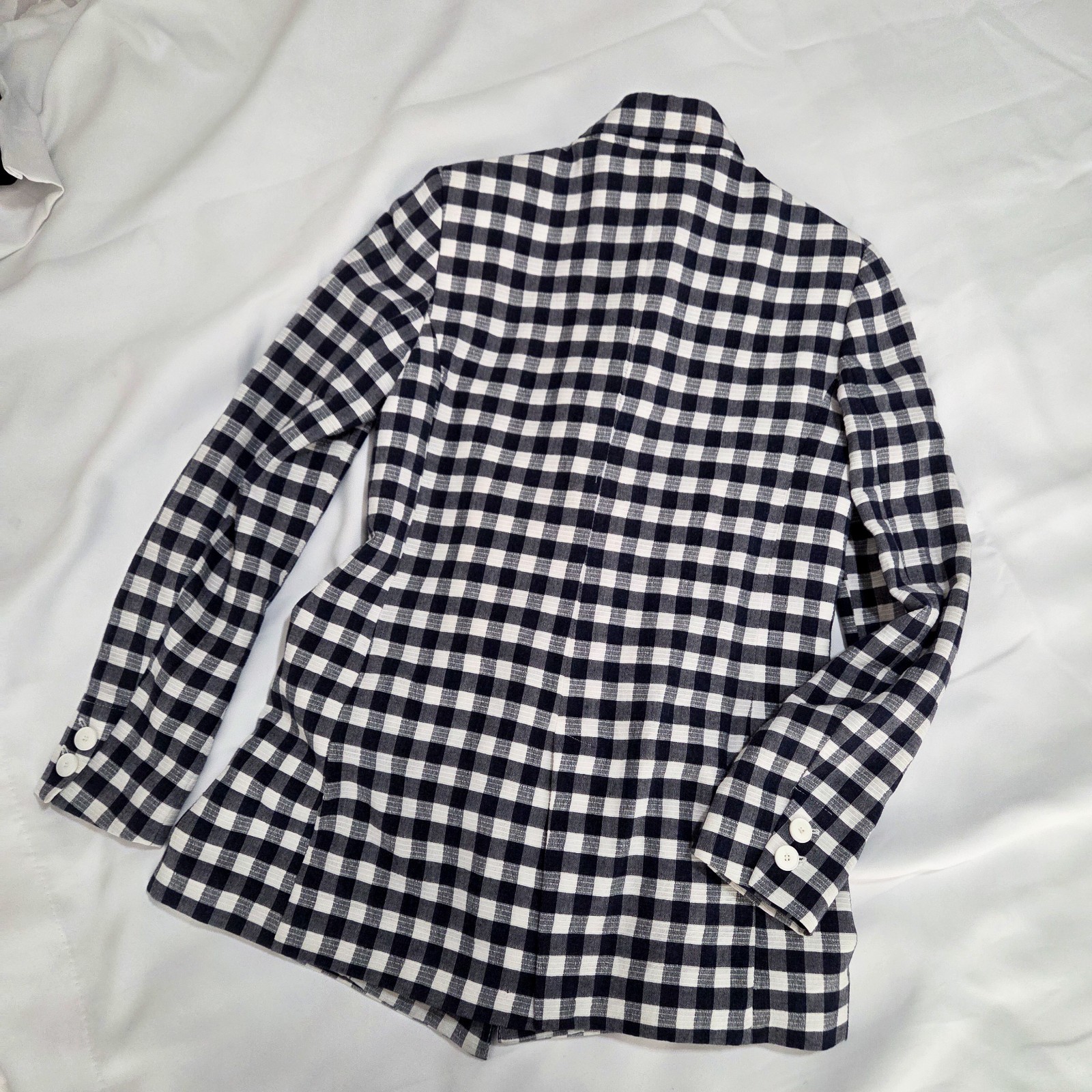 Mango Checkered Gingham Blazer Jacket Women's Siz… - image 7