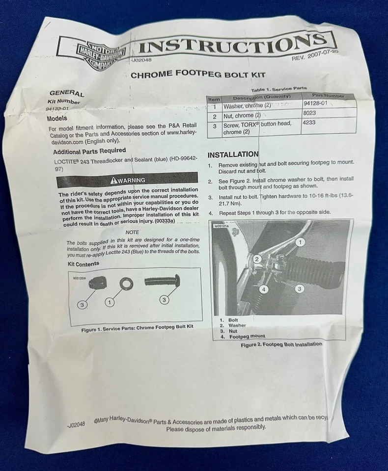 Kit de pernos punta bala cromada Harley-Davidson 94133-01 Foto 2 de 3