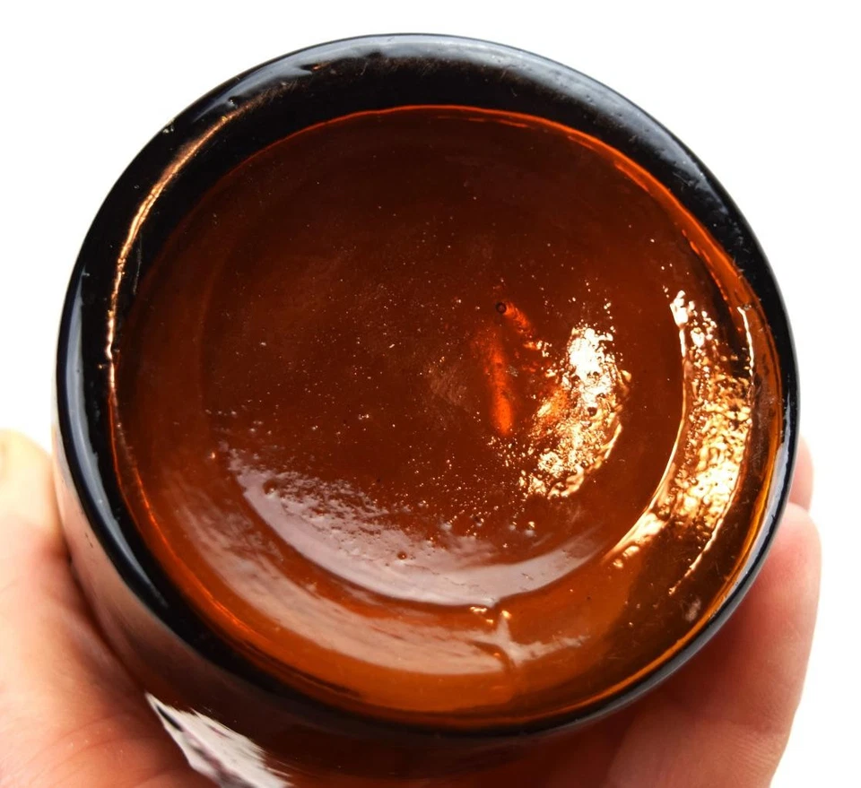 Botella de cerveza ámbar Lafayette Indiana de principios de 1900 Tengen & Thieme Quart Blob Top Foto 3 de 3