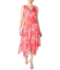 Robbie Bee Womens Chiffon Midi Dress, ltpasorg, Petite, 8P