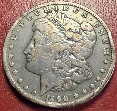 1890-CC Morgan Silver Dollar. Free Shipping