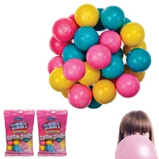 Bubble Gum Balls Original Dubble Cotton Candy Chewing Gum 8oz Gumballs 2 BAGS
