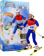 Click N’ Play Skiing 12” Action Figure Play Set – Sports & Adventure Toy, NEW