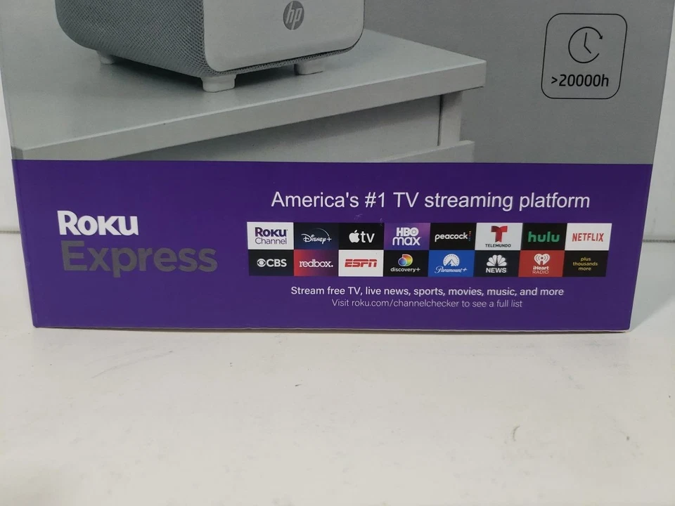 HP LCD Projector CC200 Short-Throw FullHD 1080p With Roku Express And 84" Screen - Image 4 of 4