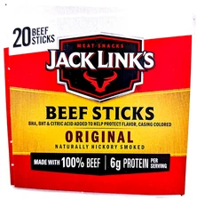 Jack Link's Beef Sticks Original Hickory Smoked Snacks 18.4 Ounce Box EXP 07/26