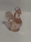 Fenton Carnival Pink Glass Iridescent Rooster Chicken Figurine 2 7/8 in tall