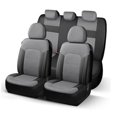 Air Mesh Car Seat Covers Breathable Seat Covers, Airbag Full Set 812 Black Gray