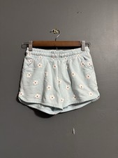 Cat  Jack Light Blue Floral Sweat Shorts with Pockets Girls Large 10/12 