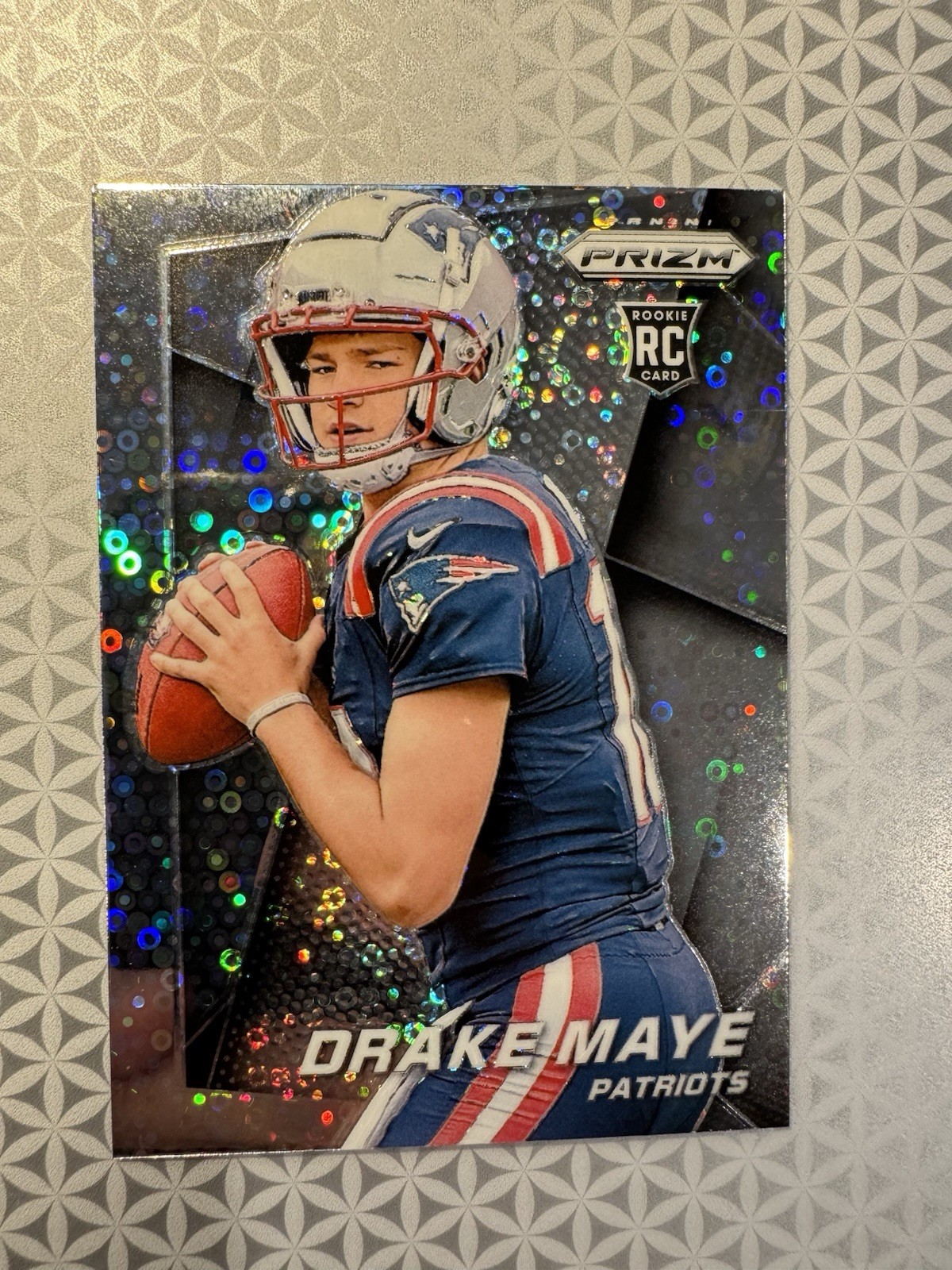 2024 Prizm DRAKE MAYE No Huddle RC Throwback Flashback SILVER DISCO ROOKIE CARD
