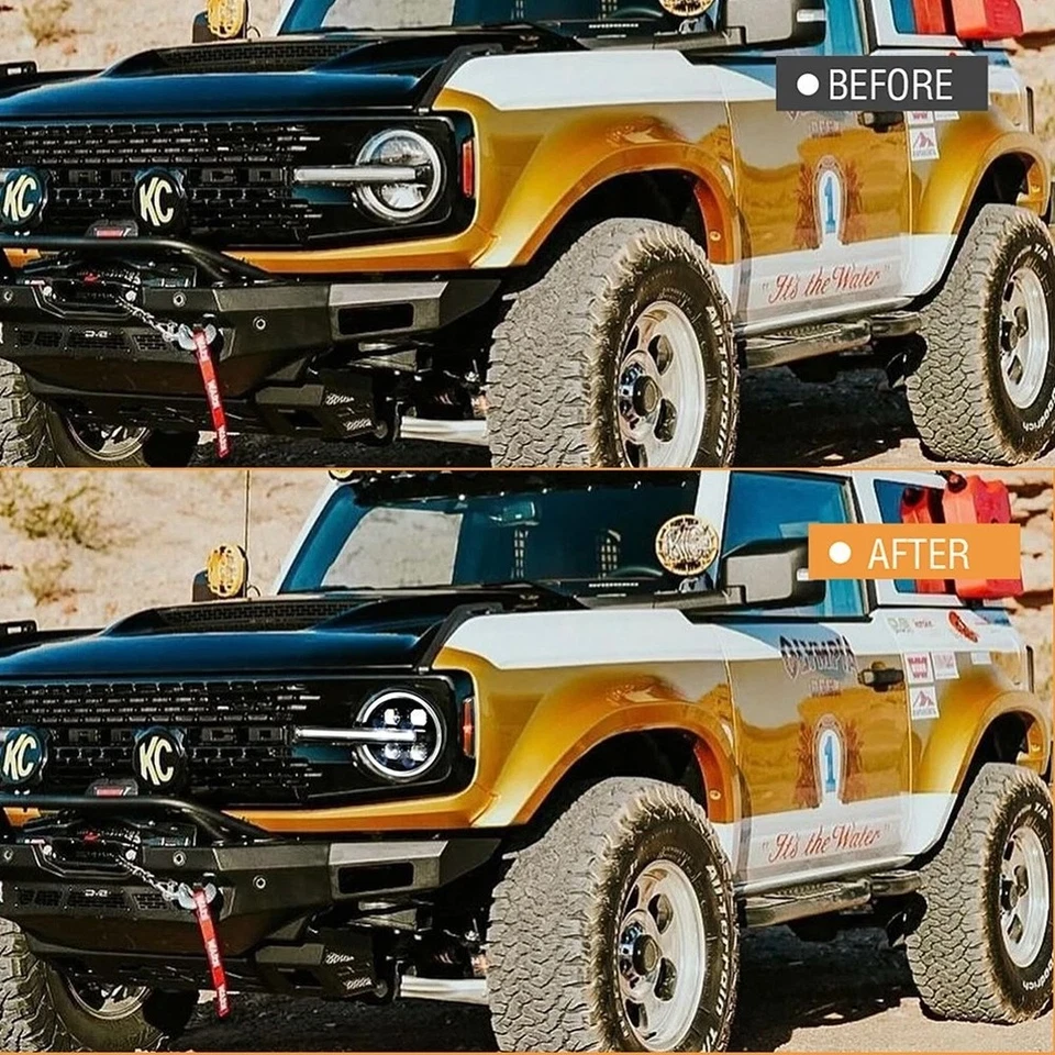 For 2021-2024 Ford Bronco Headlights Full LED DRL Headlamps Pair Left+Right Side Foto 4 de 4