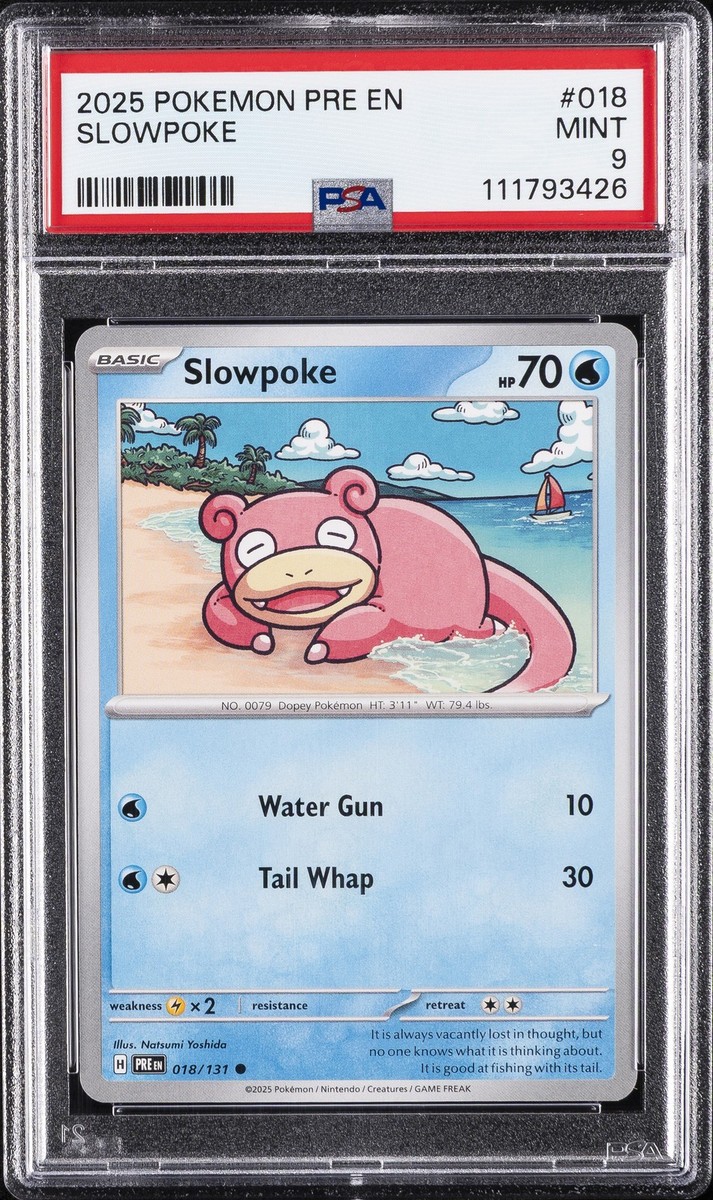 2025 POKEMON PRE EN-PRISMATIC EVOLUTIONS #018 SLOWPOKE PSA 9 | eBay