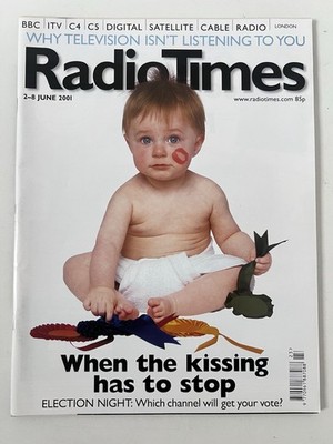 Radio Times Magazine General Election 2001 Cover  Kissing Has to Stop  June 2001