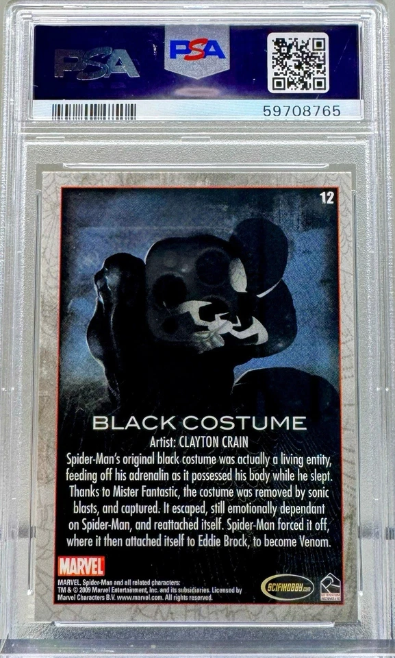 2009 SPIDER-MAN BLACK COSTUME ARCHIVES #12 PSA 9 MINT LOW POP (6) - Image 2 of 2